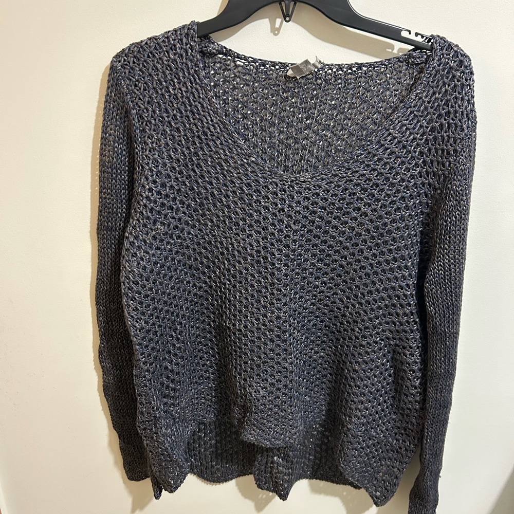 Helmut Lang Charcoal V-Neck Sweater